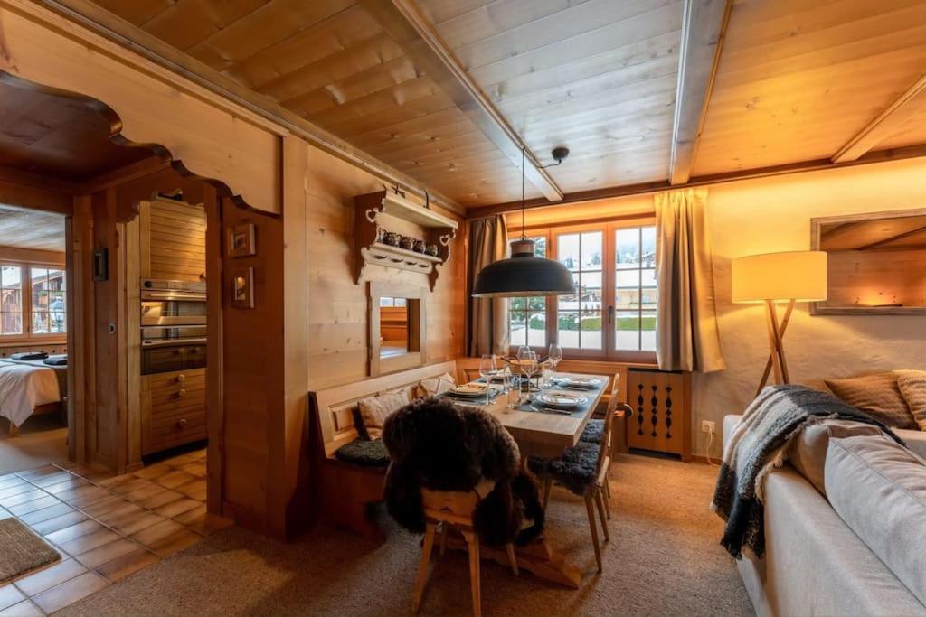 Charming Alpine Apartment Гштад Экстерьер фото